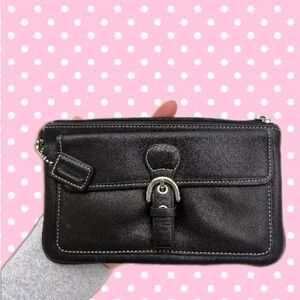 Coach Black Leather Wristlet
